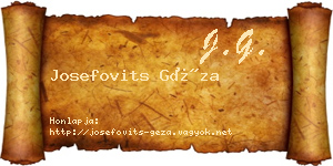 Josefovits Géza névjegykártya